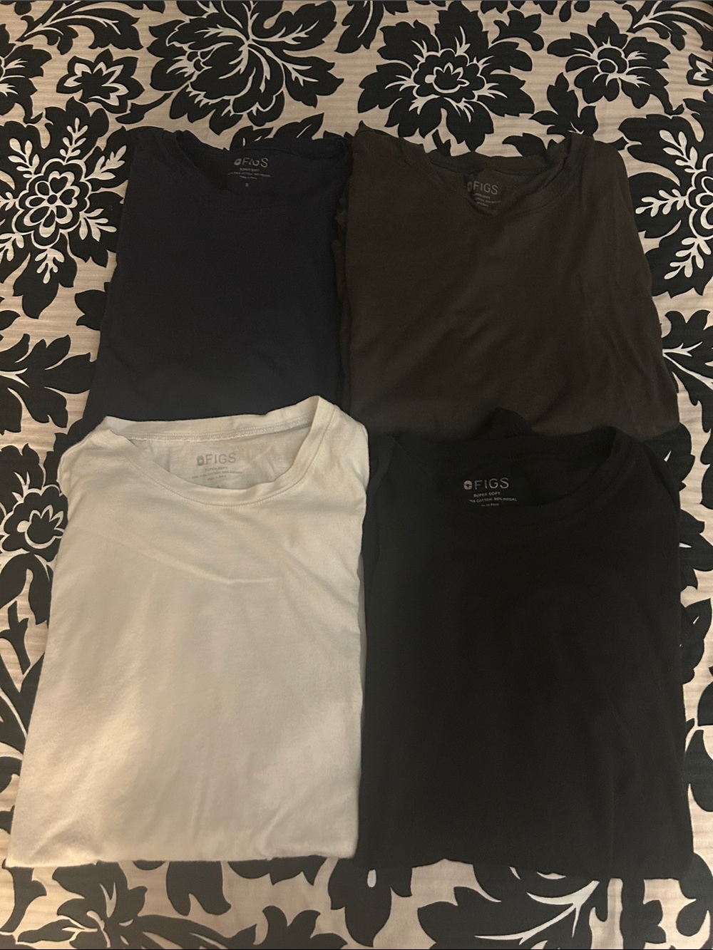 FIGS Women’s Super Soft Long Sleeve Tees- Set of Four